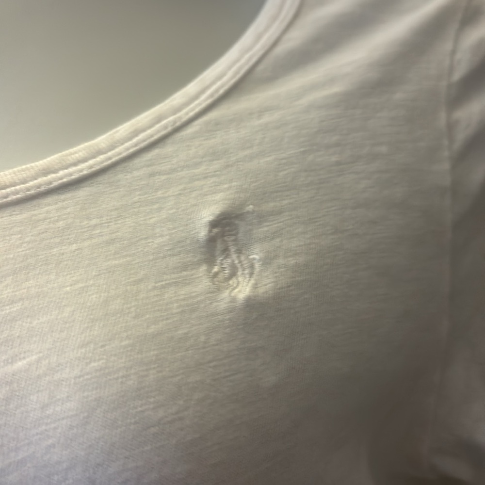 Ralph Lauren Scoop Neck Tee, White, XL, Good Condition! - Picture 2 of 5